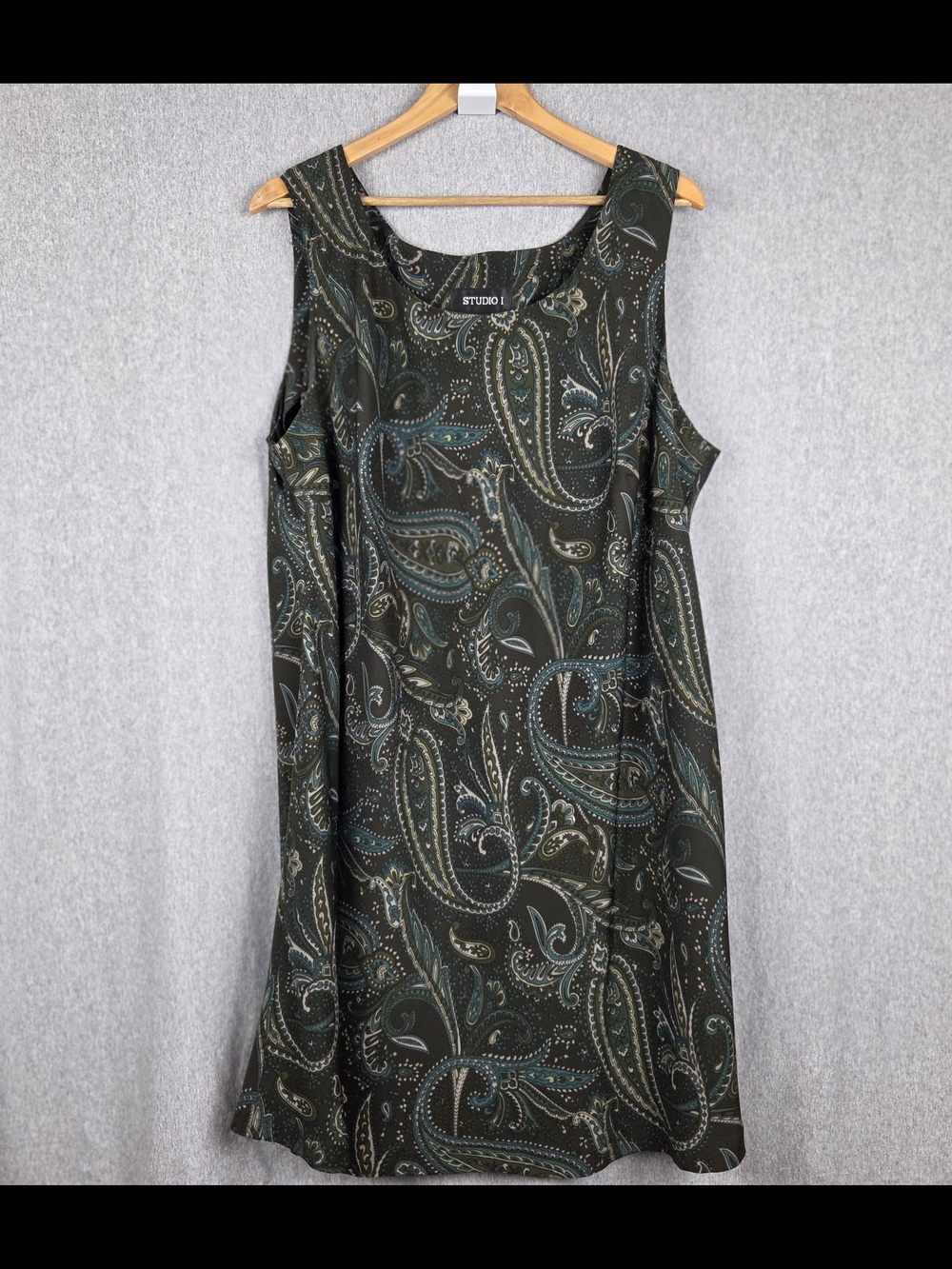 Studio Green Paisley Sleeveless A-line Dress 22W